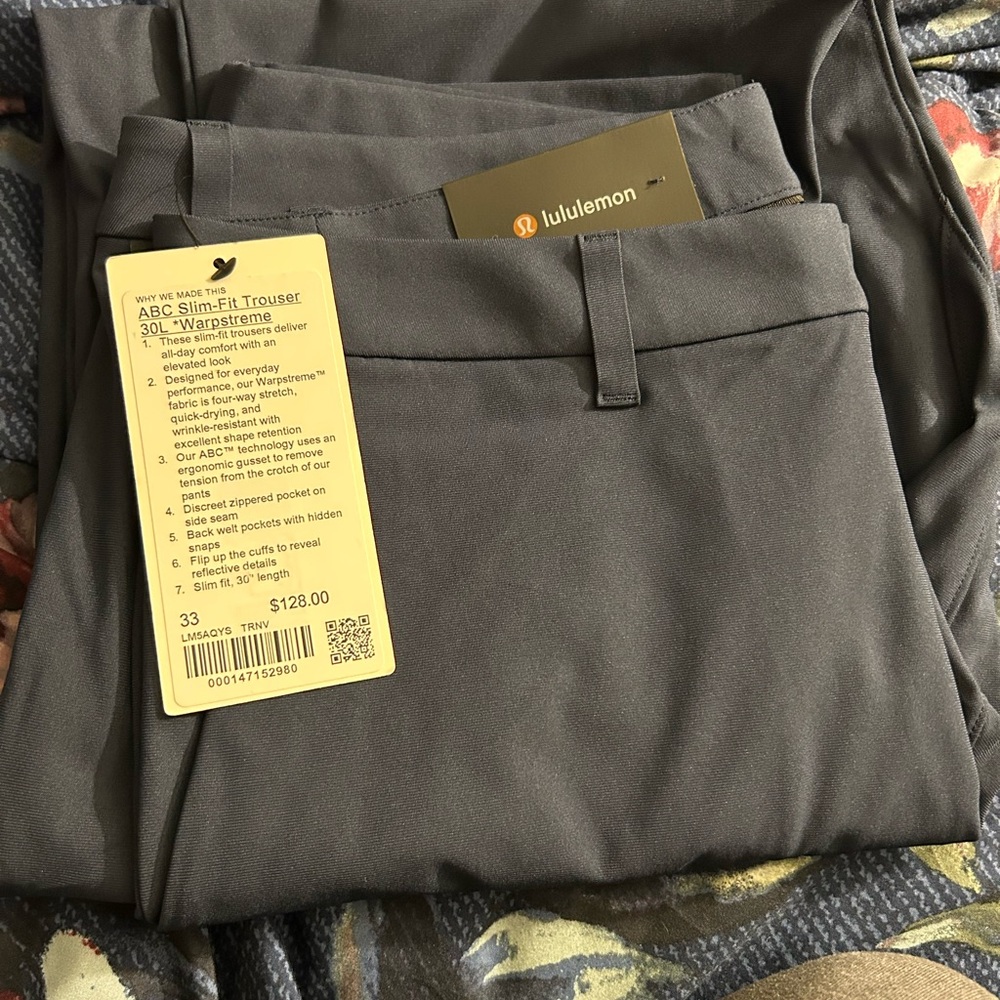 Men’s blue Lululemon ABC slim fit trouser 30L, Warpstreme